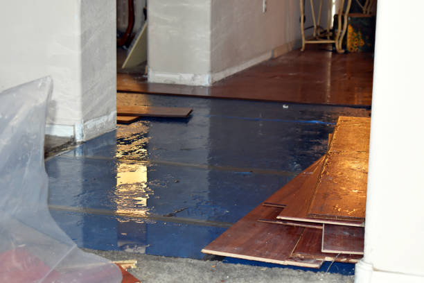 Professional Flood Damage Restoration technician working in Oxford, MA